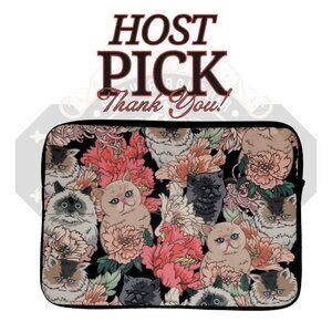 12”x9” Grunge Muted Colored Cat Laptop iPad Tablet Electronics Zippered Sleeve